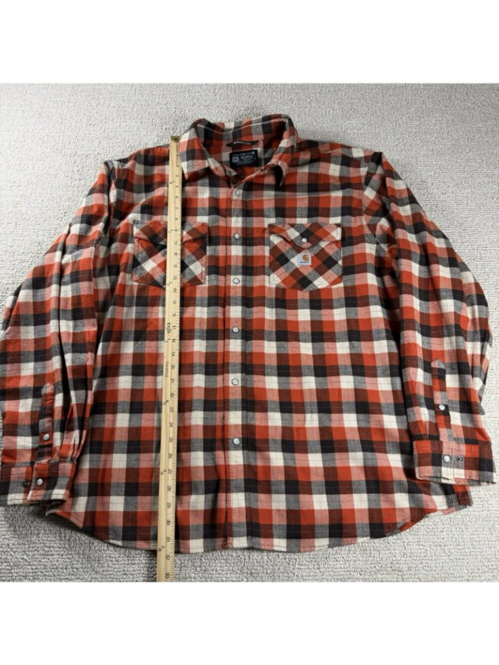 Carhartt Rugged Flex Plaid Long Sleeve Pearl Snap Shirt Multicolor Men’s XXL - Picture 4 of 8